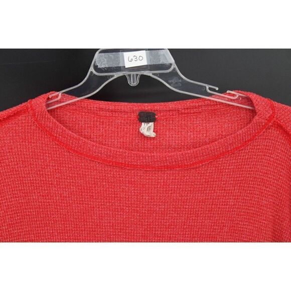 WE THE FREE BLOSSOM THERMAL BALLOON SLEEVE TOP SIZE XS PAISLEY RED - Picture 4 of 6